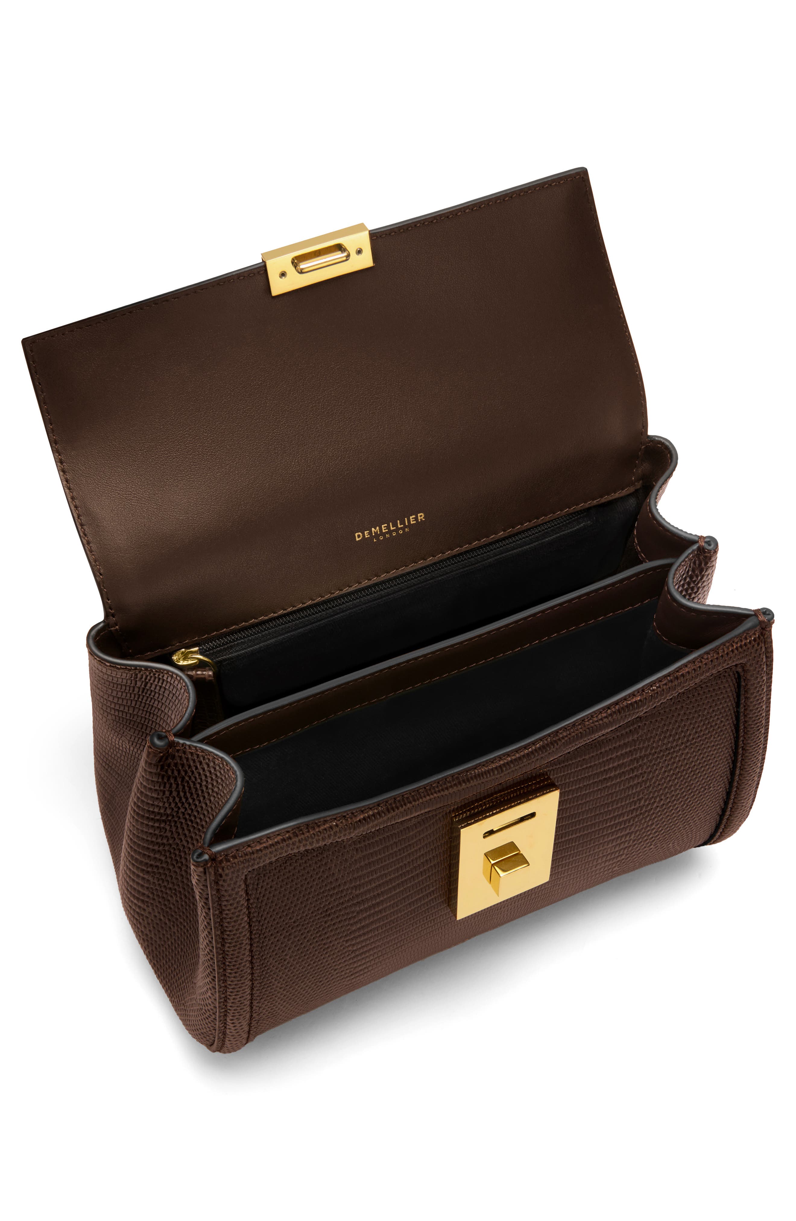 DeMellier Paris Lizard Embossed Leather Top Handle Bag, Alternate, color, 