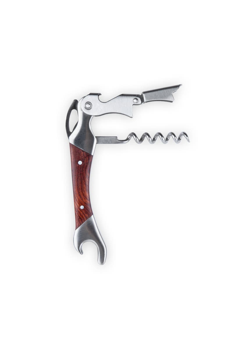 Admiral Double Opener Corkscrew in Stainless Steel, Alternate, color, Wood