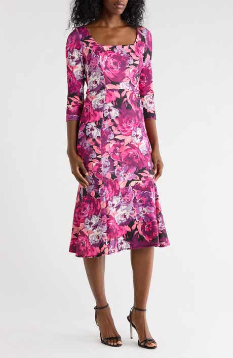 Julia Jordan Floral Print Fit & Flare Midi Dress