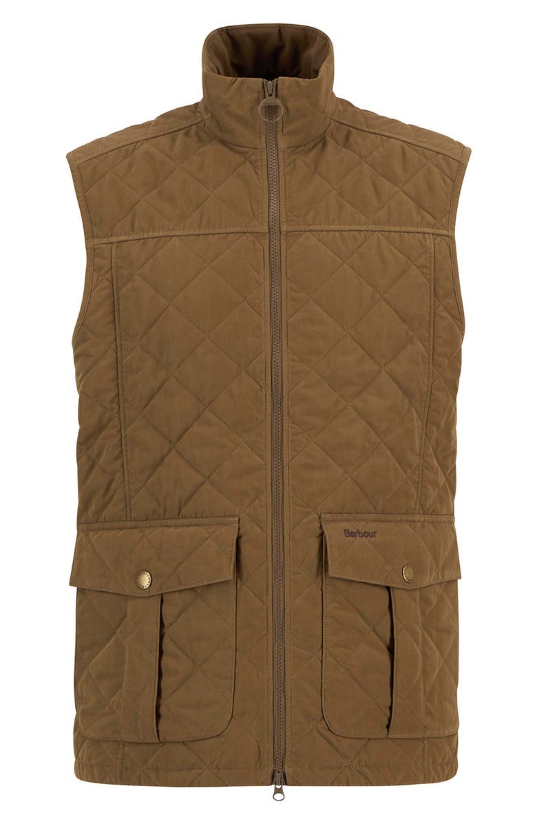 Barbour Sanded Quilted Vest, Alternate, color, Beech