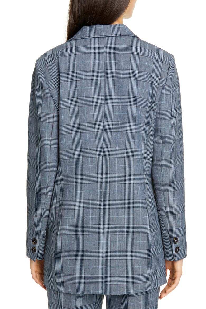 Double Breasted Plaid Suiting Blazer, Alternate, color, FOREVER BLUE