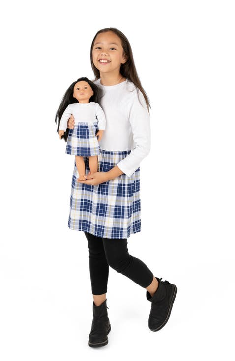 Girls Skirt Dress with Matching Doll Dress, 100% Cotton