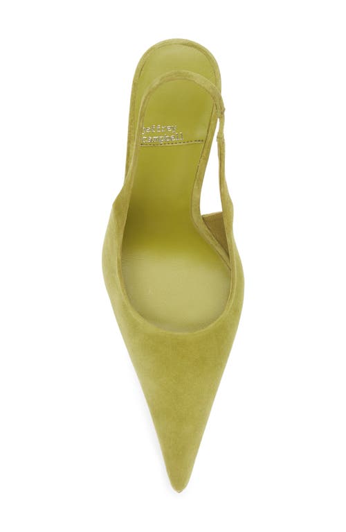 Jeffrey Campbell You Wish Slingback Pointed Toe Pump In Bright Chartruese Suede