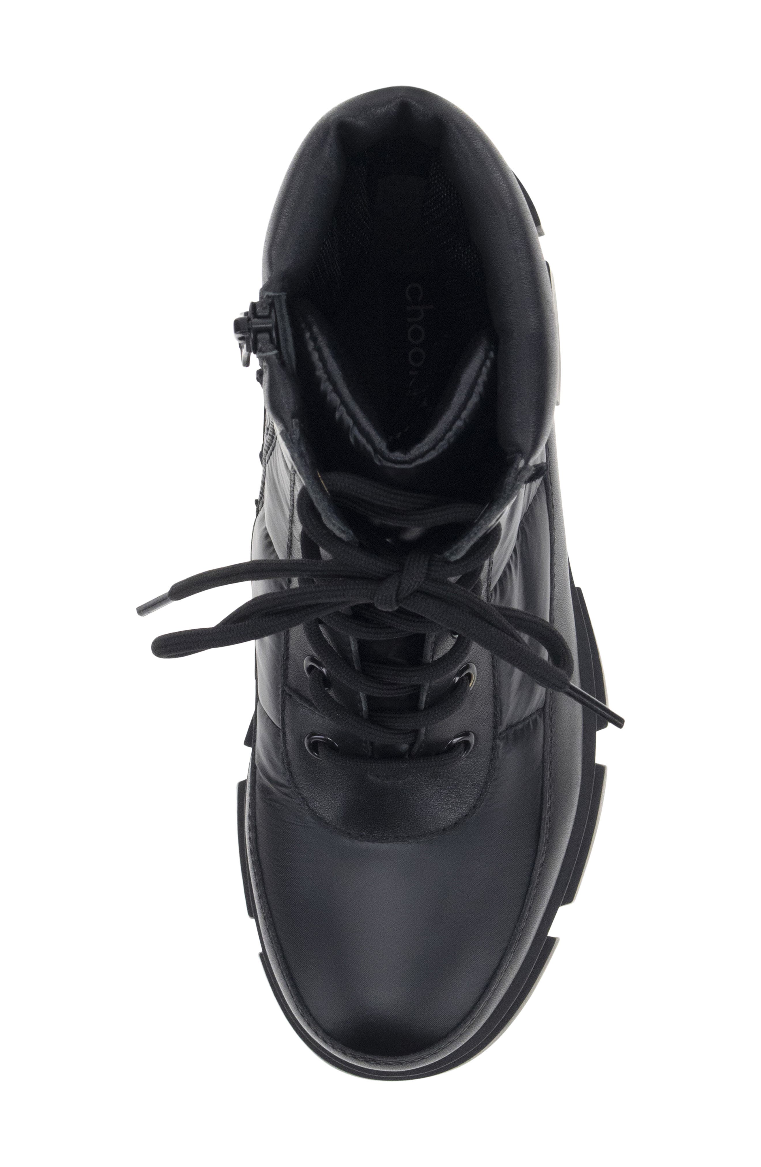 Ashford Quilted Lace Up Boot, Alternate, color, BLACK