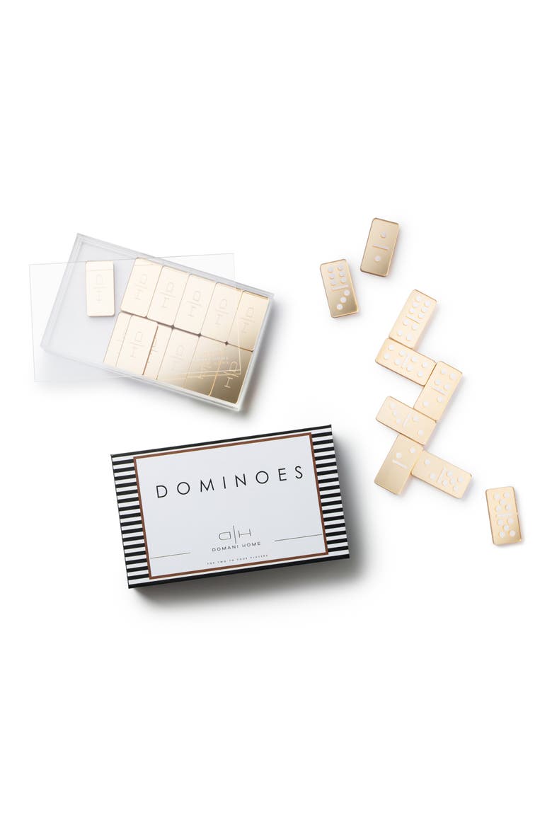 Gold Mirror Dominoes Set, Main, color, GOLD