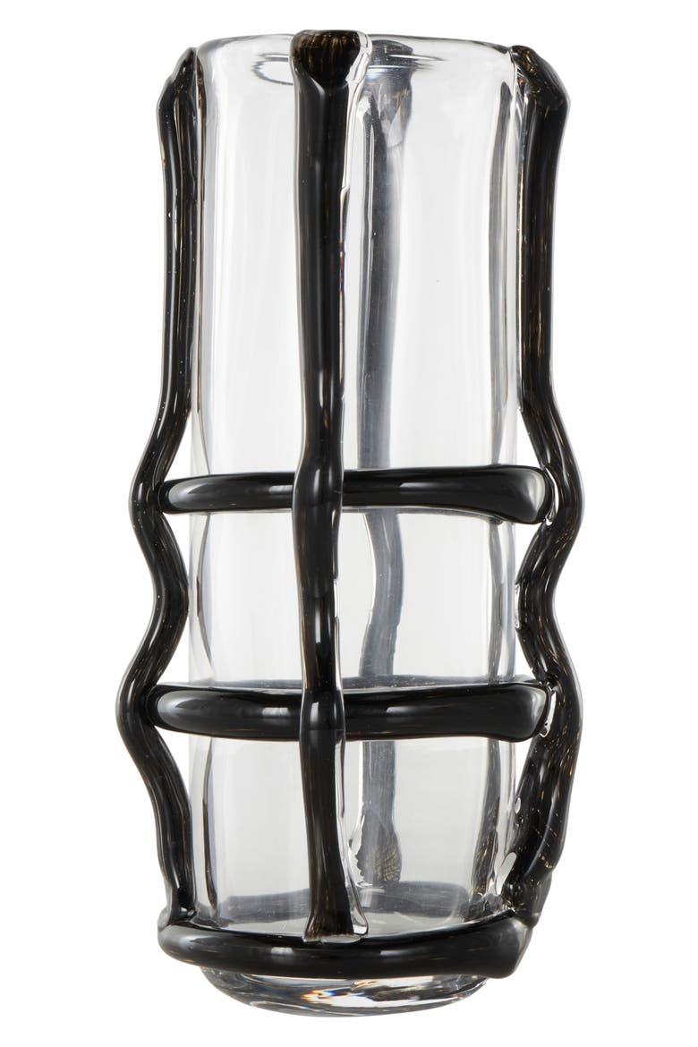 Recycled Glass Vase, Alternate, color, BLACK