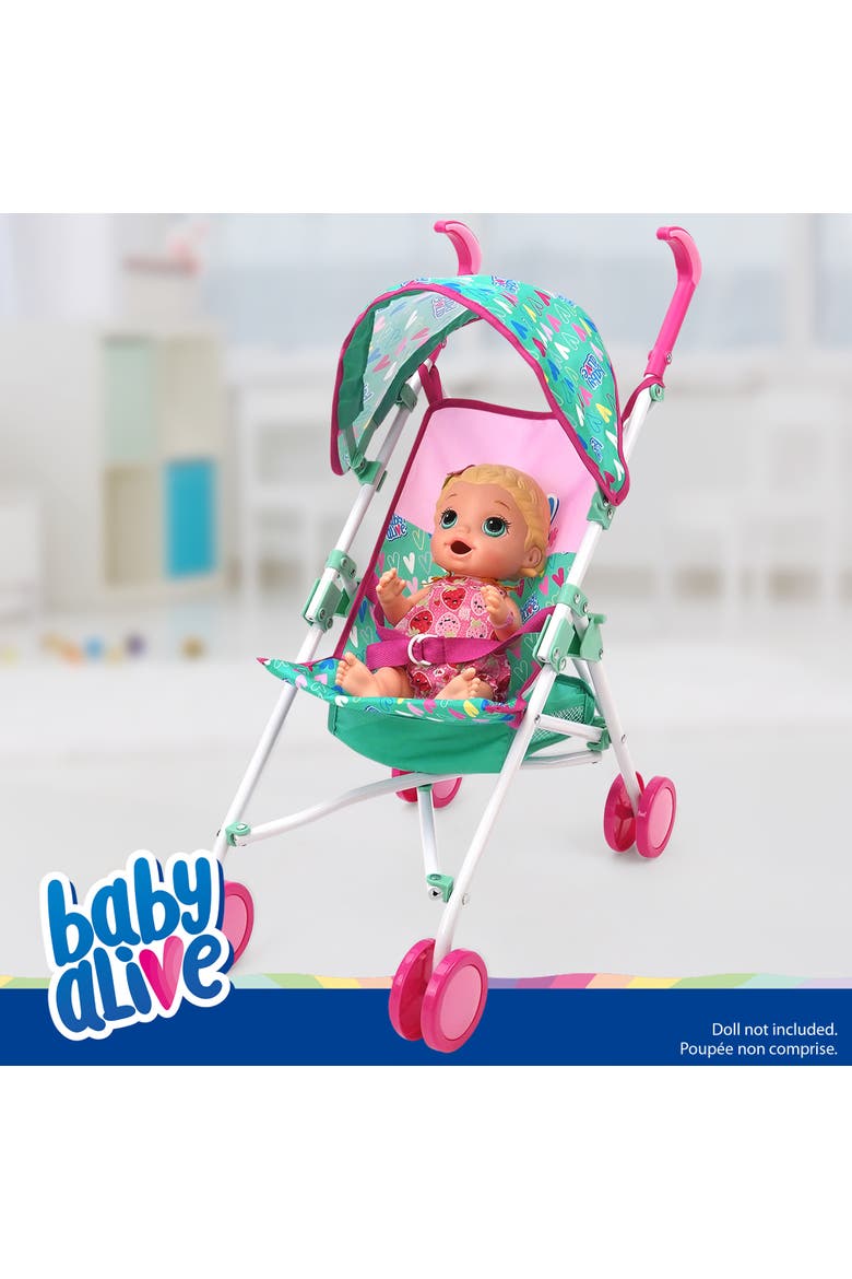Doll Stroller Green, Alternate, color, Multicolored
