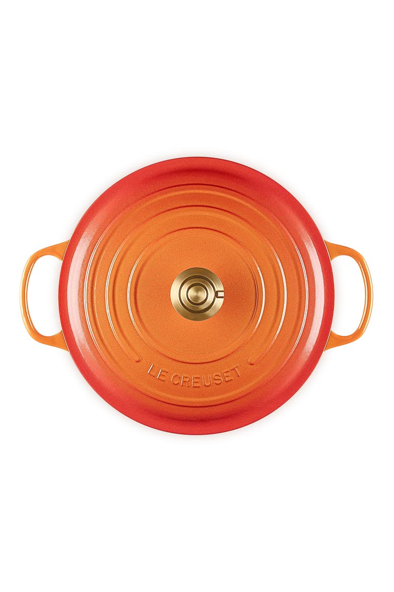 Signature 7.25-Quart Round Enamel Cast Iron Dutch Oven, Alternate, color, FLAMME DOREE