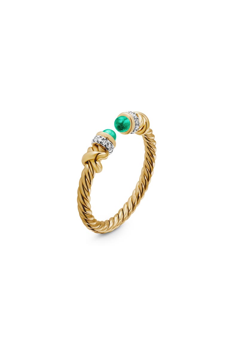 Petite Helena Open Ring, Alternate, color, EMERALD