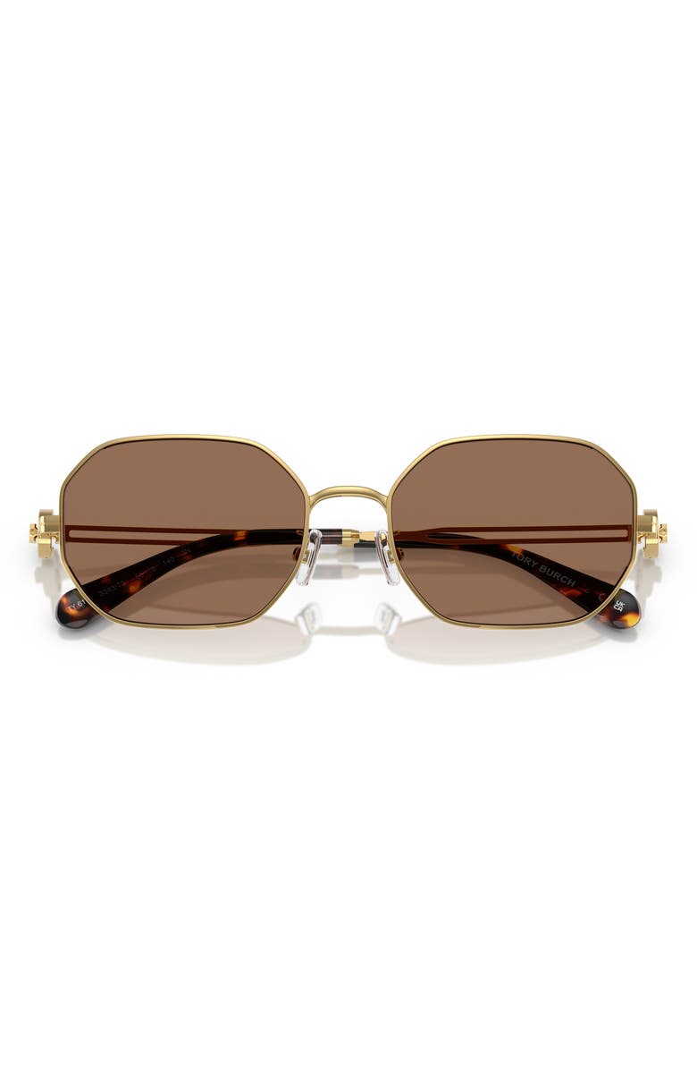 Tory Burch 55mm Irregular Sunglasses, Alternate, color, Gold