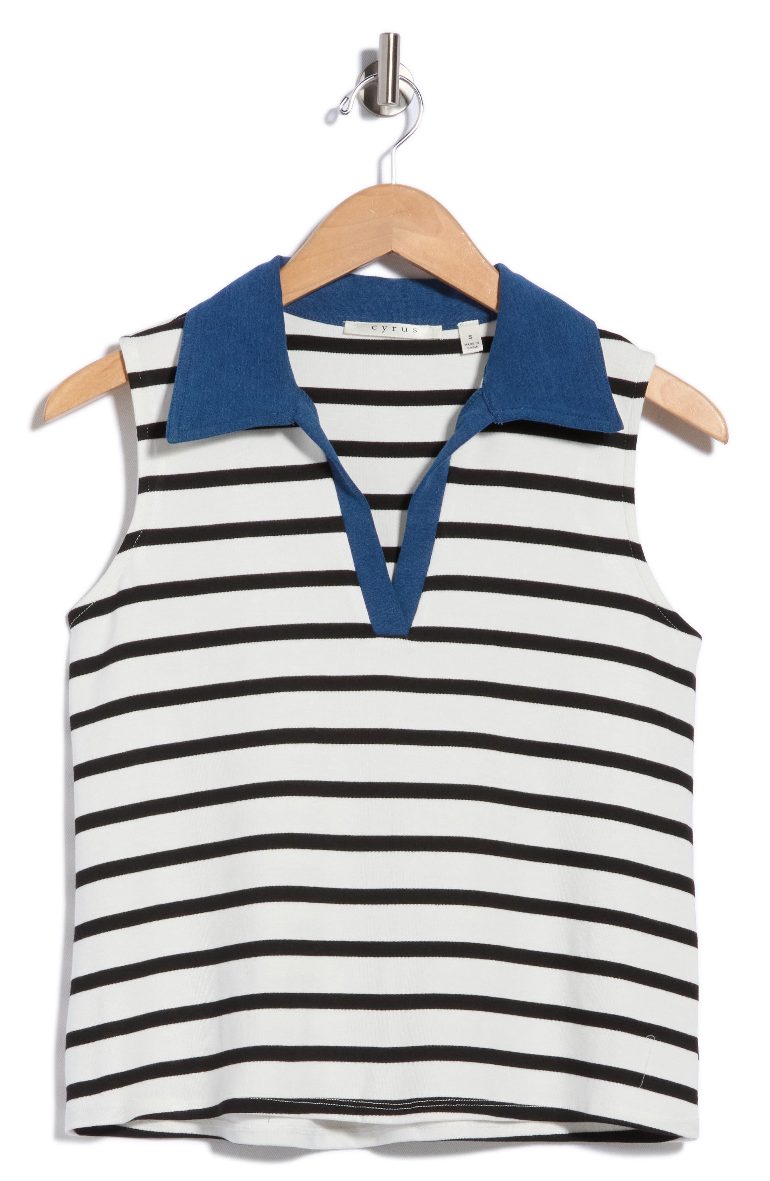 Contrast Collar Stripe Vest