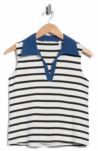 Contrast Collar Stripe Vest