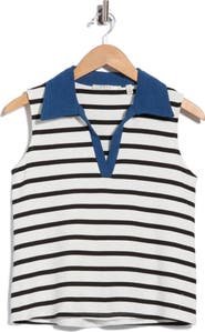 CYRUS Contrast Collar Stripe Vest