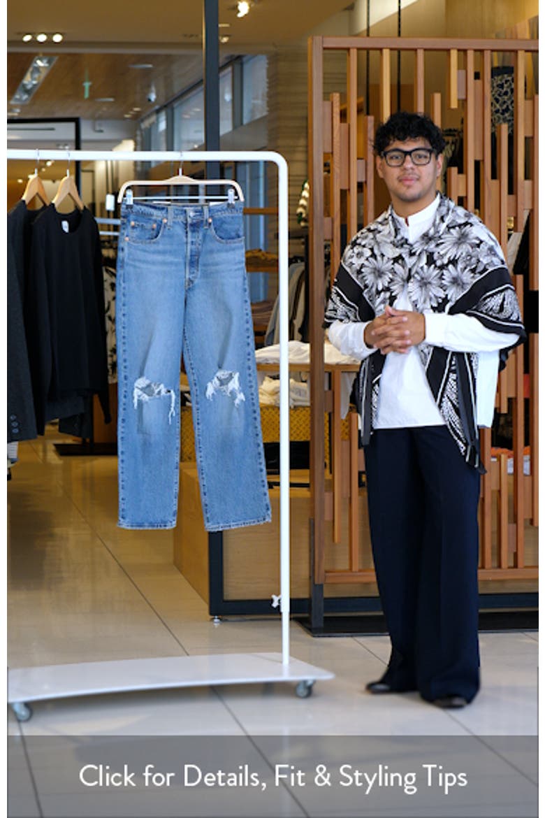 Ribcage Ripped High Waist Ankle Straight Leg Jeans video
