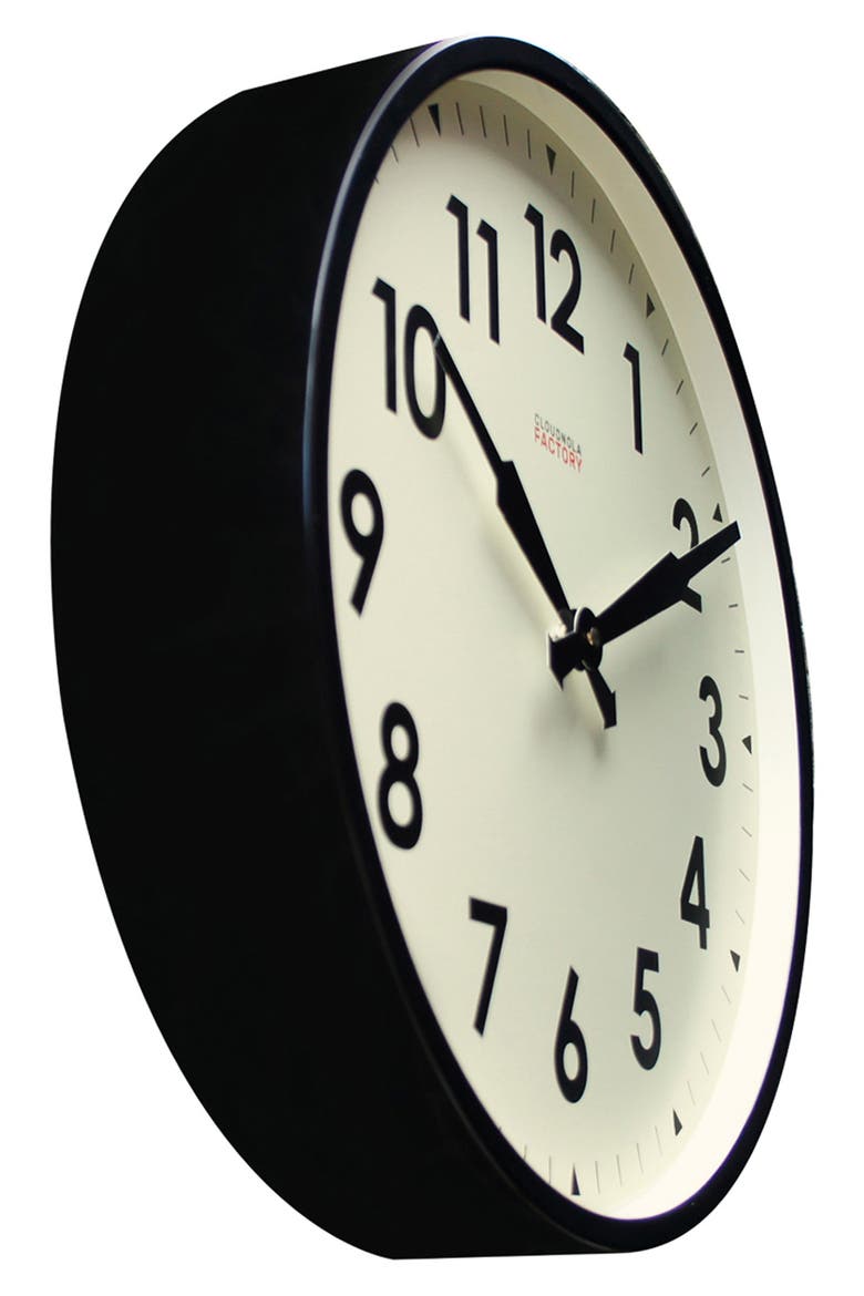 Factory Wall Clock, Alternate, color, BLACK