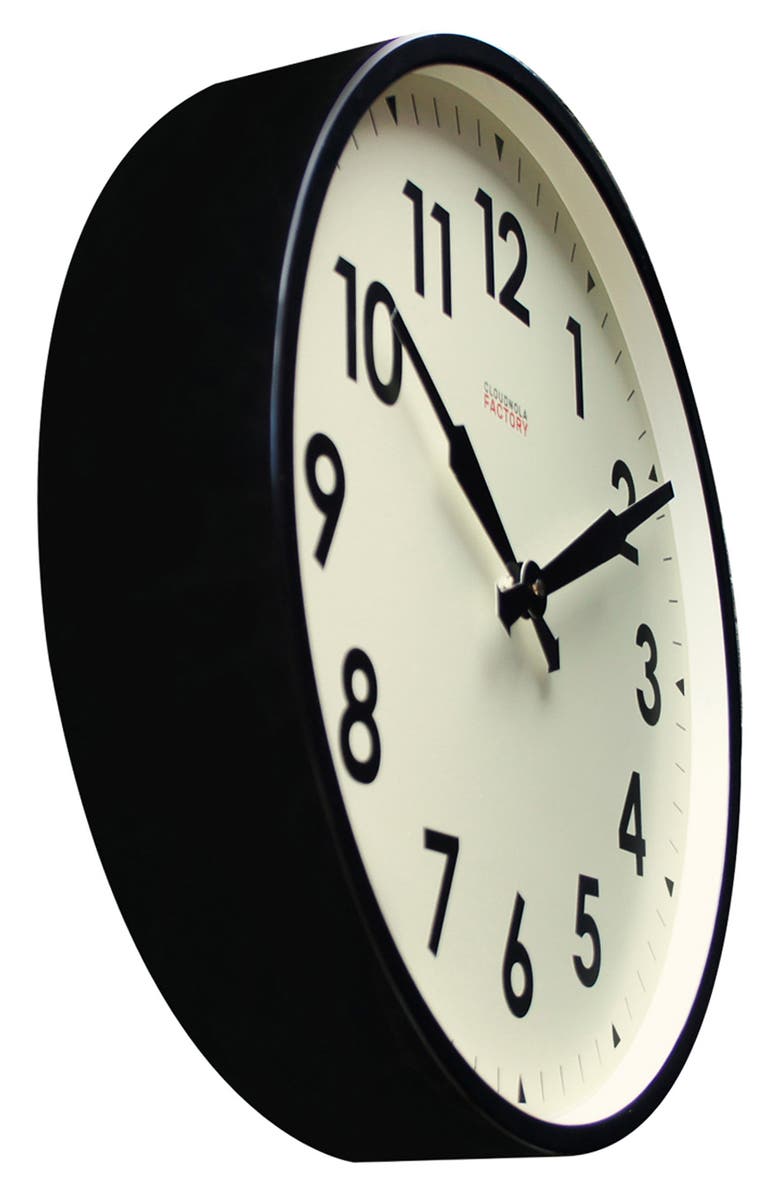 CLOUDNOLA Factory Wall Clock, Alternate, color, Black