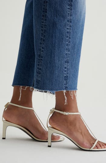 Hattie Raw Hem High Waist Crop Barrel Leg Jeans