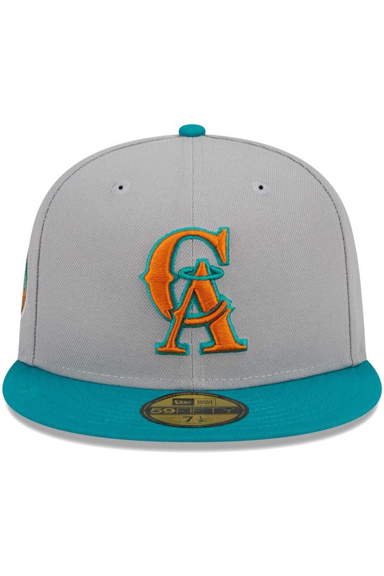 Men's New Era Gray/Teal California Angels Cooperstown Collection 59FIFTY Fitted Hat, Alternate, color, Gray