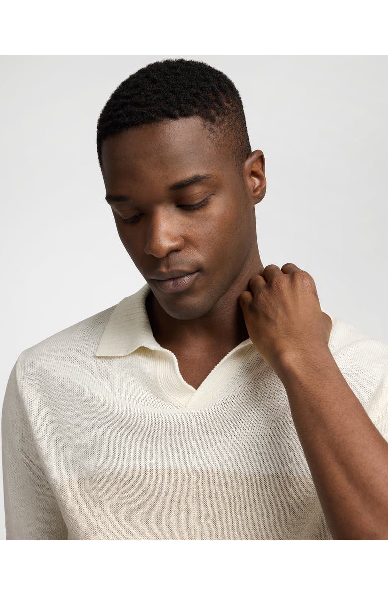 Onia Silk Linen Short Sleeve Johnny Polo, Alternate, color, Melange