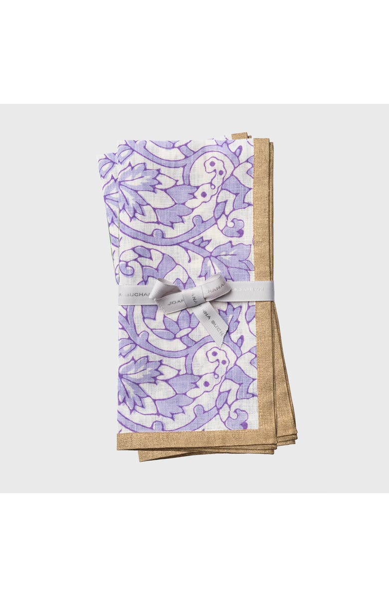 Joanna Buchanan Joyful block print napkin, set of two, Alternate, color, Purple