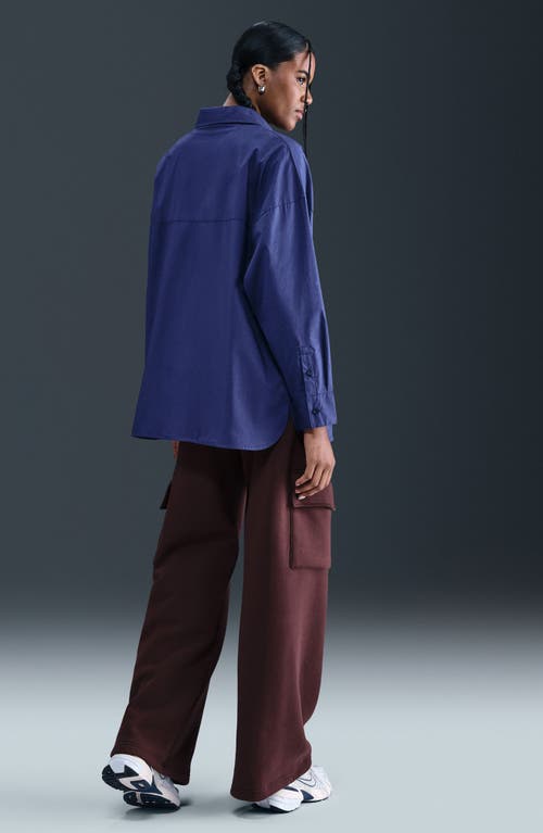 Nike Sportswear Phoenix Fleece Wide Leg Cargo Sweatpants In Burgundy