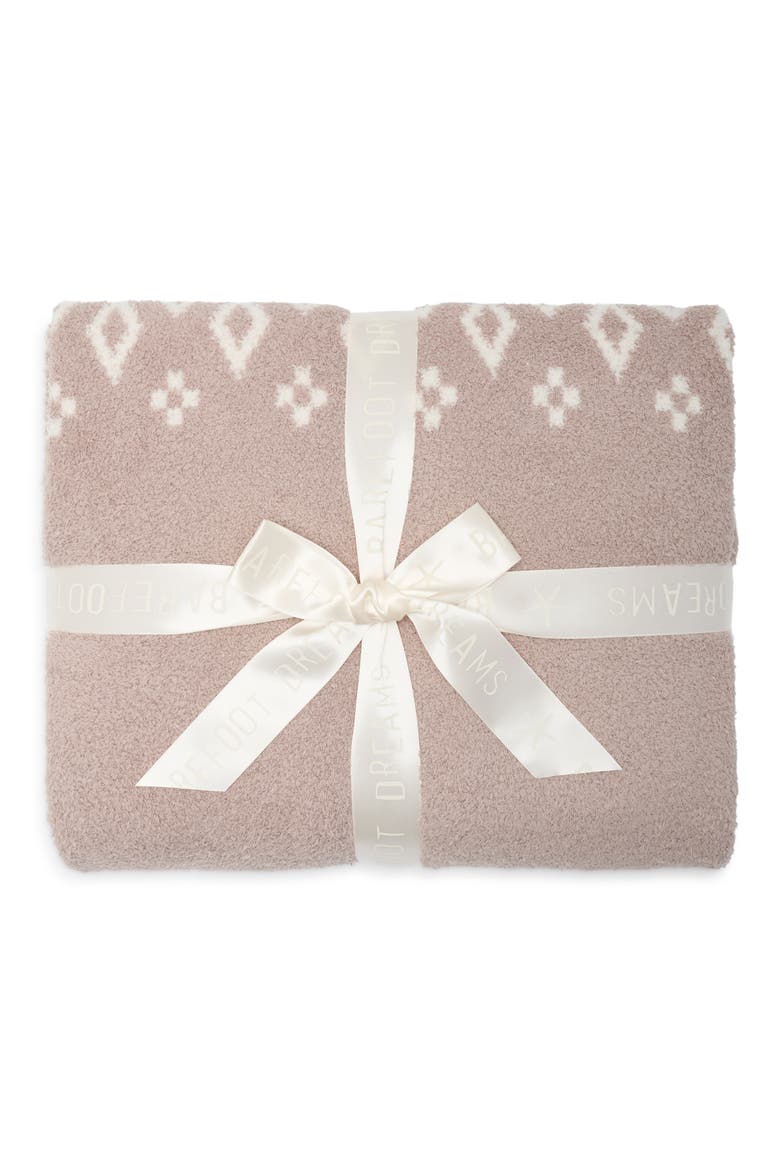 CozyChic Fair Isle Diamond Throw Blanket, Alternate, color, TAUPE/ CREAM