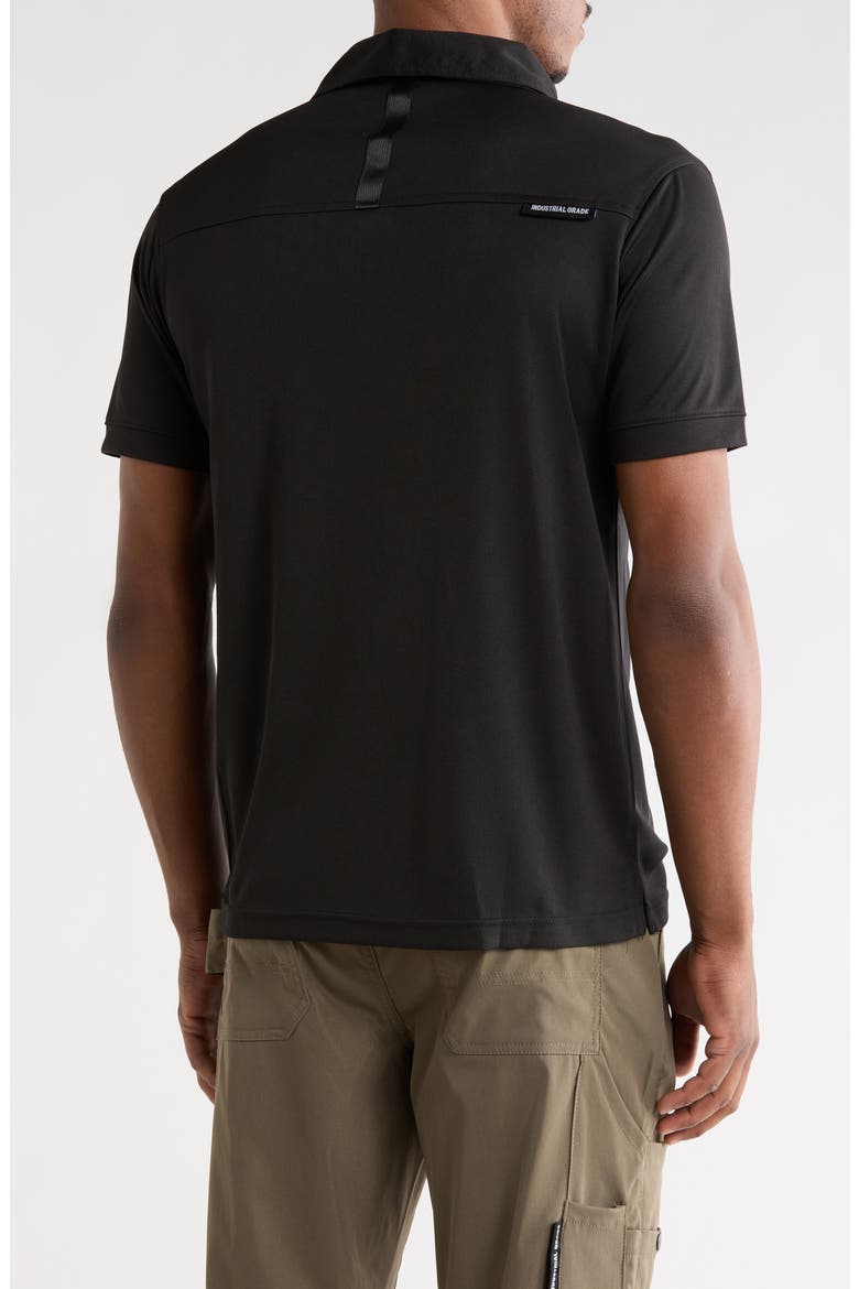 Grid Jacquard Polo, Alternate, color, BLACK