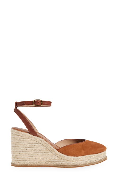 Cole Haan Kyra Cloudfeel Wedge Sandal In British Tan Suede