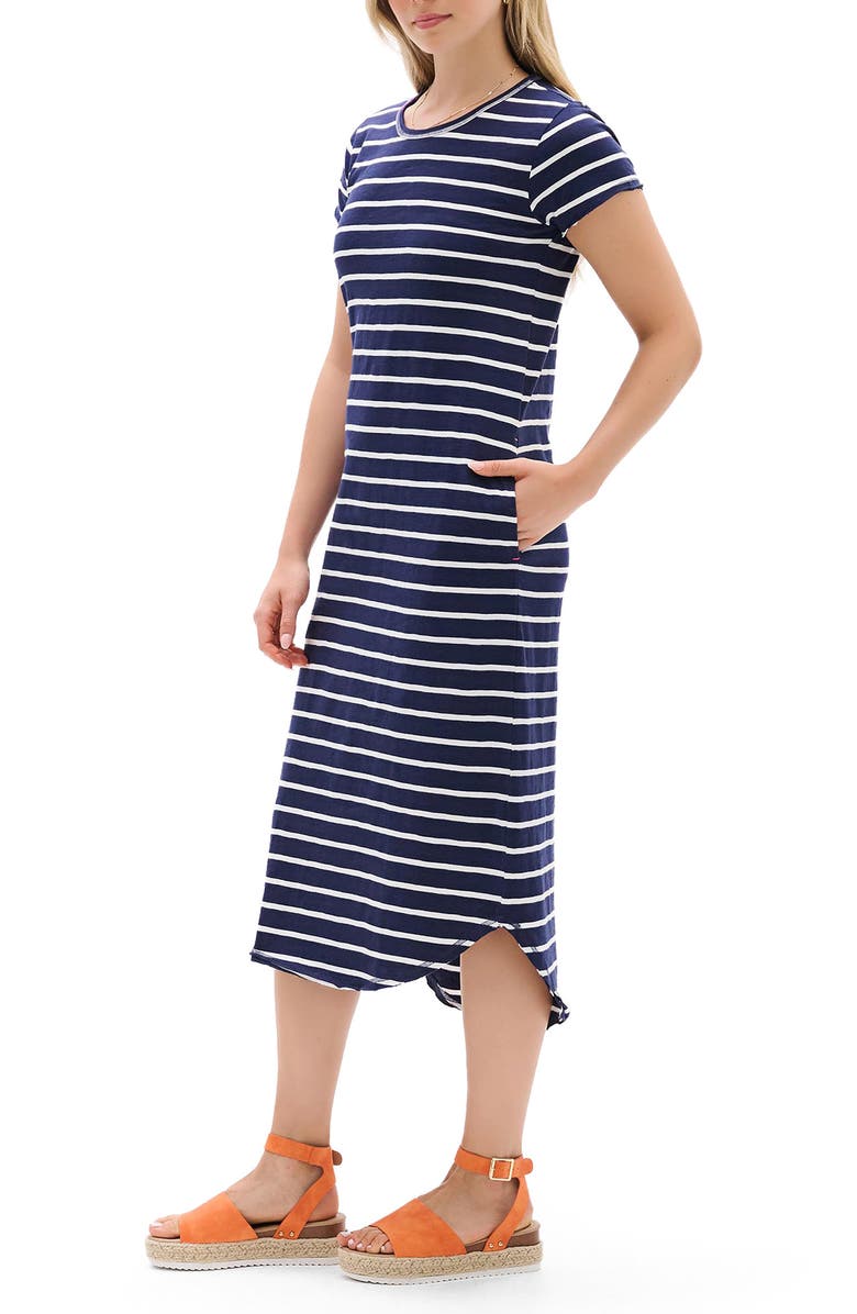 Hatley Stripe Jersey Midi Dress, Alternate, color, Patriot Blue