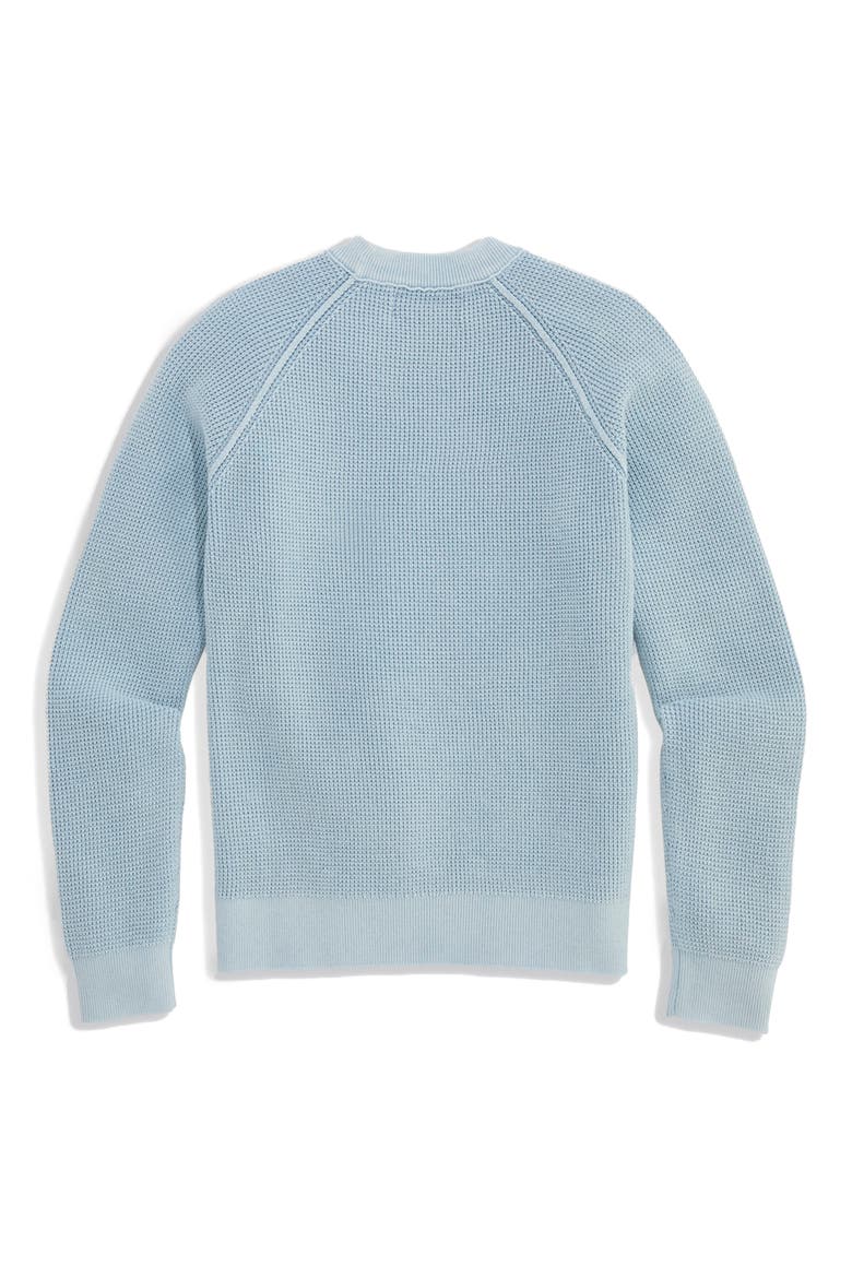 Kids' Raglan Sleeve Cotton Waffle Sweater, Alternate, color, DEL MAR BLUE