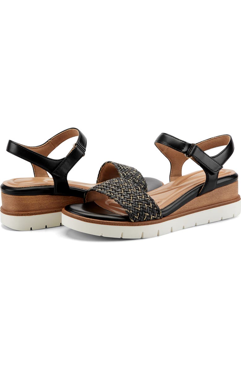 Easy Spirit Edythe Wedge Sandal, Alternate, color, Black