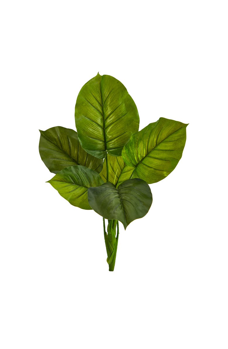 NEARLY NATURAL 27-in Large Philodendron Leaf Artificial Bush Plant, Main, color, Green