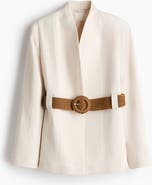H&M Belted Lapelless Blazer