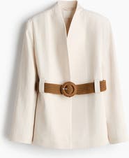 H&M Belted Lapelless Blazer