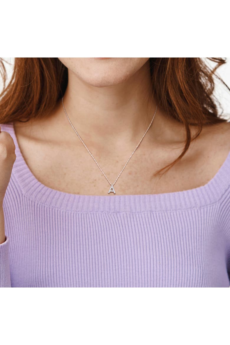 Diamond Initial Pendant Necklace 14k, Alternate, color, A