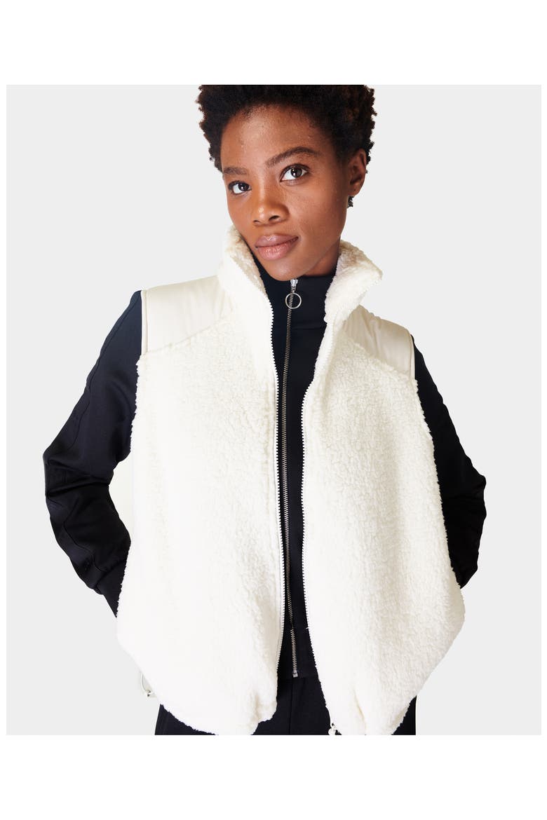 Canyon Fleece Vest, Alternate, color, LILY WHITE