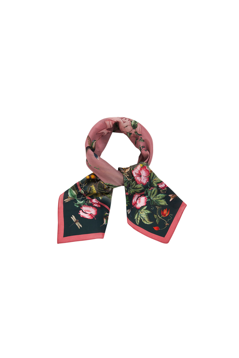 Circe Narrative Silk Blend Square Scarf, Alternate, color, Dark Pink
