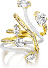 House of Frosted White Topaz Vine Ring