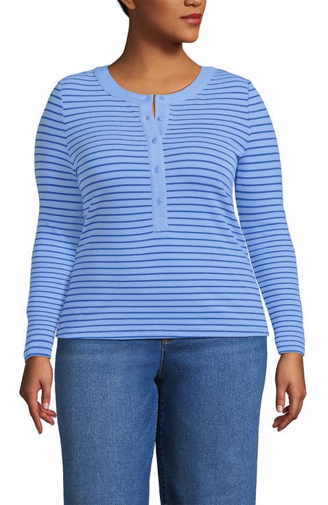 Drapey Rib Skimming Long Sleeve Henley