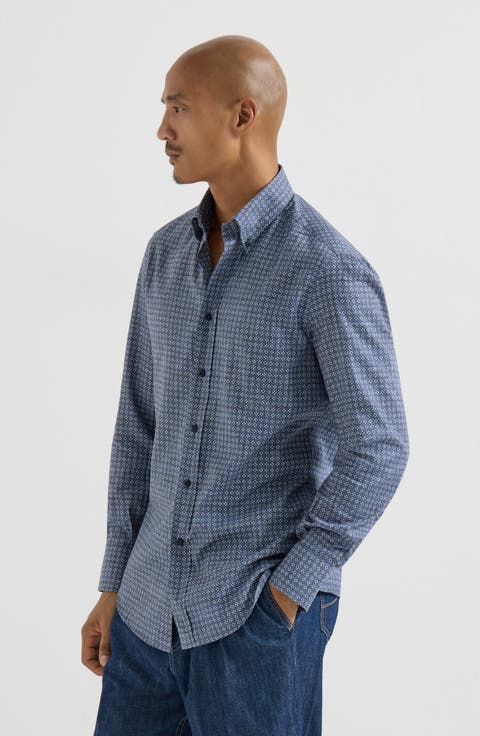 Printed twill shirt