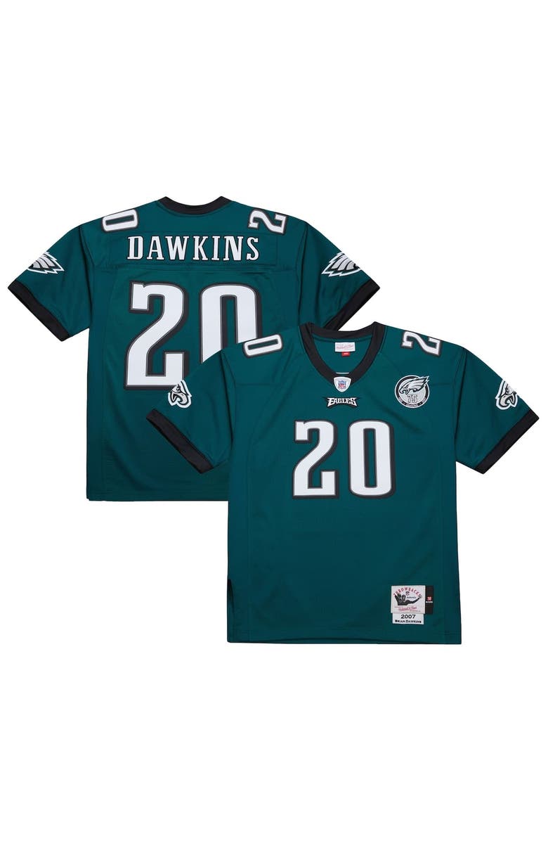 Mitchell & Ness Men's Mitchell & Ness Brian Dawkins Green Philadelphia Eagles 2007 Authentic Throwback Retired Player Jersey, Main, color, Green