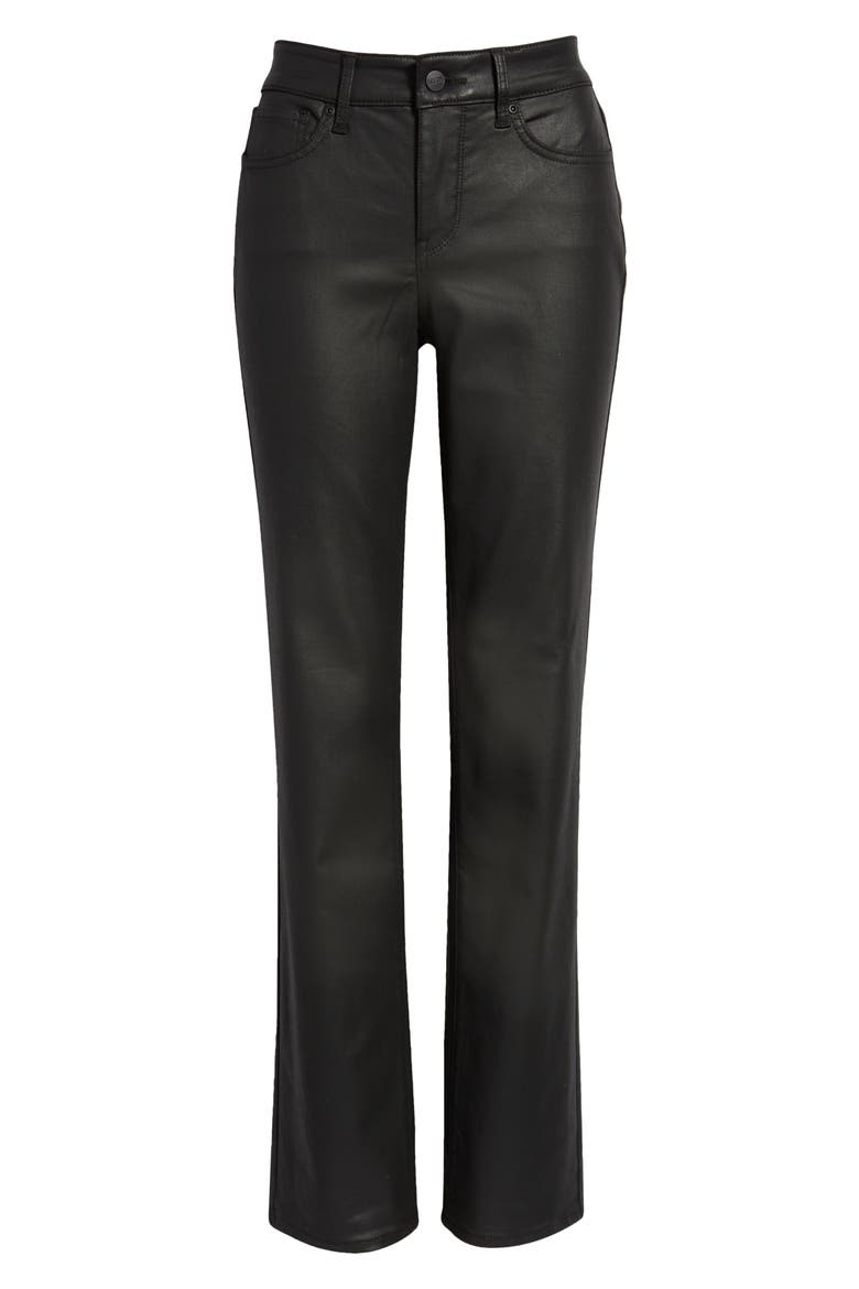 Marilyn Coated Straight Leg Jeans, Alternate, color, BLACK COATED