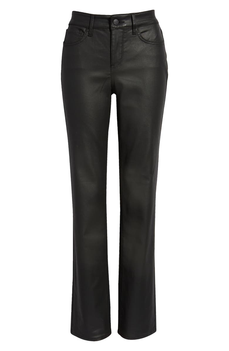 NYDJ Marilyn Coated Straight Leg Jeans, Alternate, color, Black Coated
