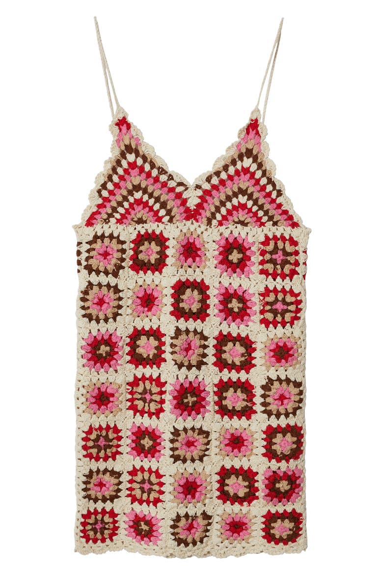 Floral Crochet Minidress, Main, color, PINK
