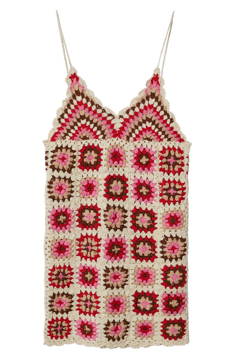 MANGO Floral Crochet Minidress, Main, color, 