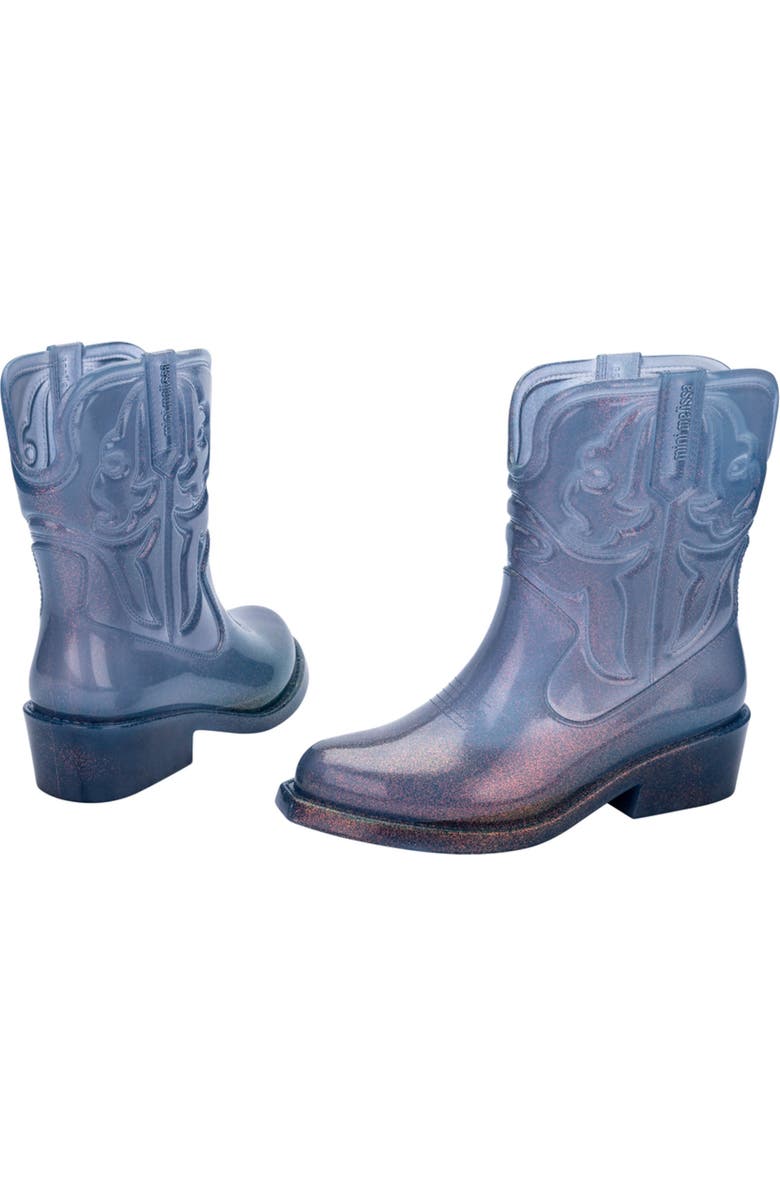 Mini Melissa Kids' Texas Western Boot, Alternate, color, Glitter Blue