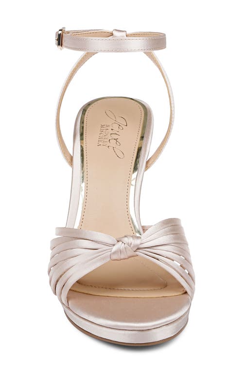 Jewel Badgley Mischka Skylar Ankle Strap Sandal In Champagne Satin