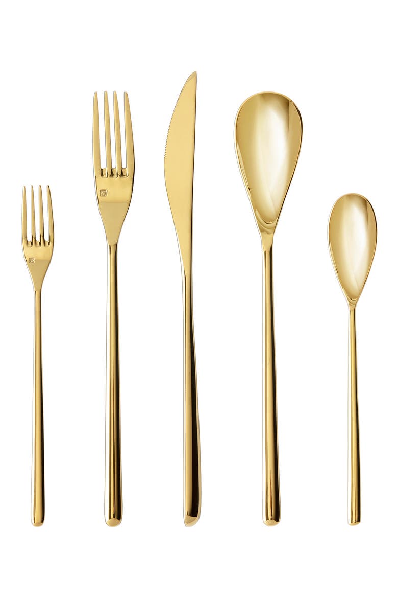 Dragonfly 20-Piece Flatware Set, Main, color, GOLD