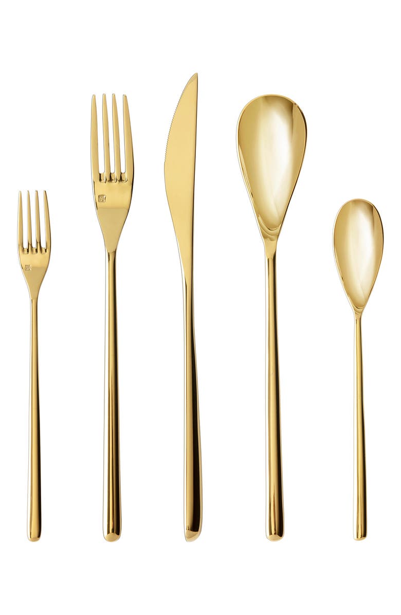 Fortessa Dragonfly 20-Piece Flatware Set, Main, color, Gold