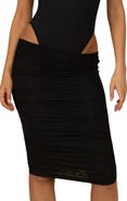 MONTCE Mesh Ruched Cover-Up Skirt
